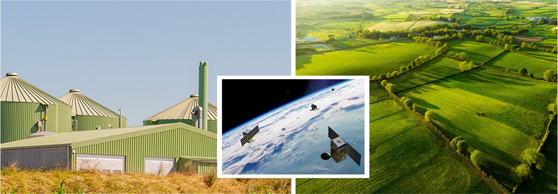 LEO satellite, farm, and agriculture land